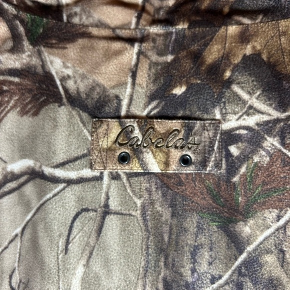 Cabelas Dry Plus Men’s Large Hood Pullover Half Zip Camouflage Jacket, Pockets - Picture 5 of 12